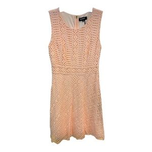 DKNY Fit And Flare Peach Lace Dress | Women’s Size 6